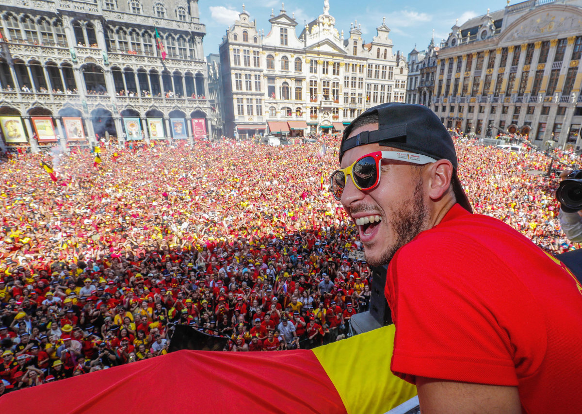 Eden Hazard and Belgium celebrate a third-place finish at the 2018 World Cup